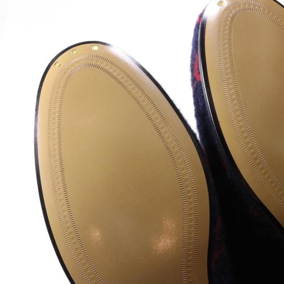 Jordaan GG Print Horsebit Classic Wool Navy Red Flannel Loafers D096 - Picture 11 of 12